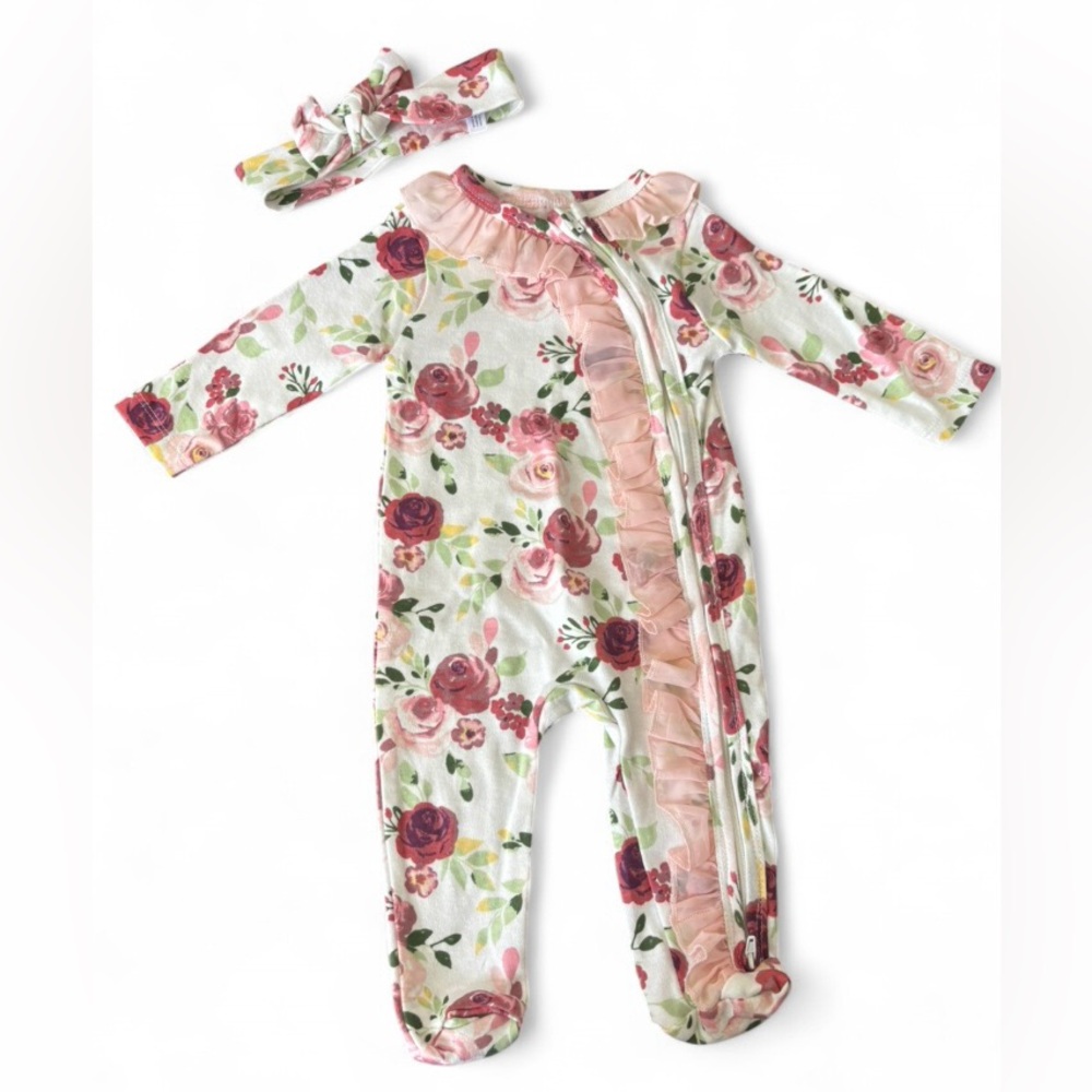 Baby Essentials Floral One Piece with Ruffles